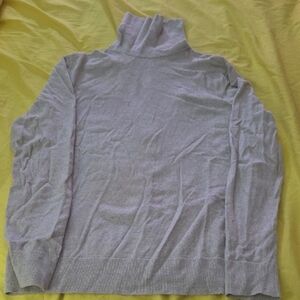 Elegant Light Gray Turtleneck Sweater